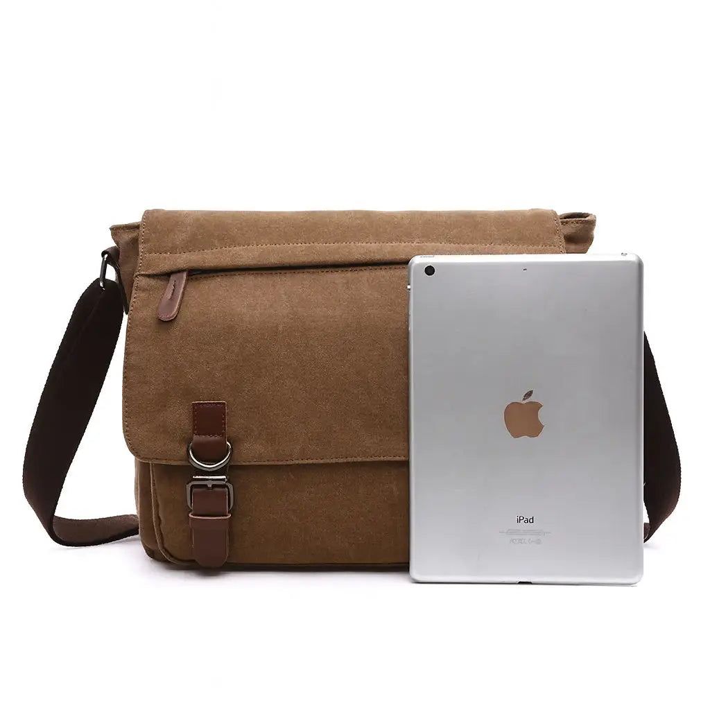 Men’s Canvas Messenger Bag – 15 Inch Laptop Work & Daily Carry Bag