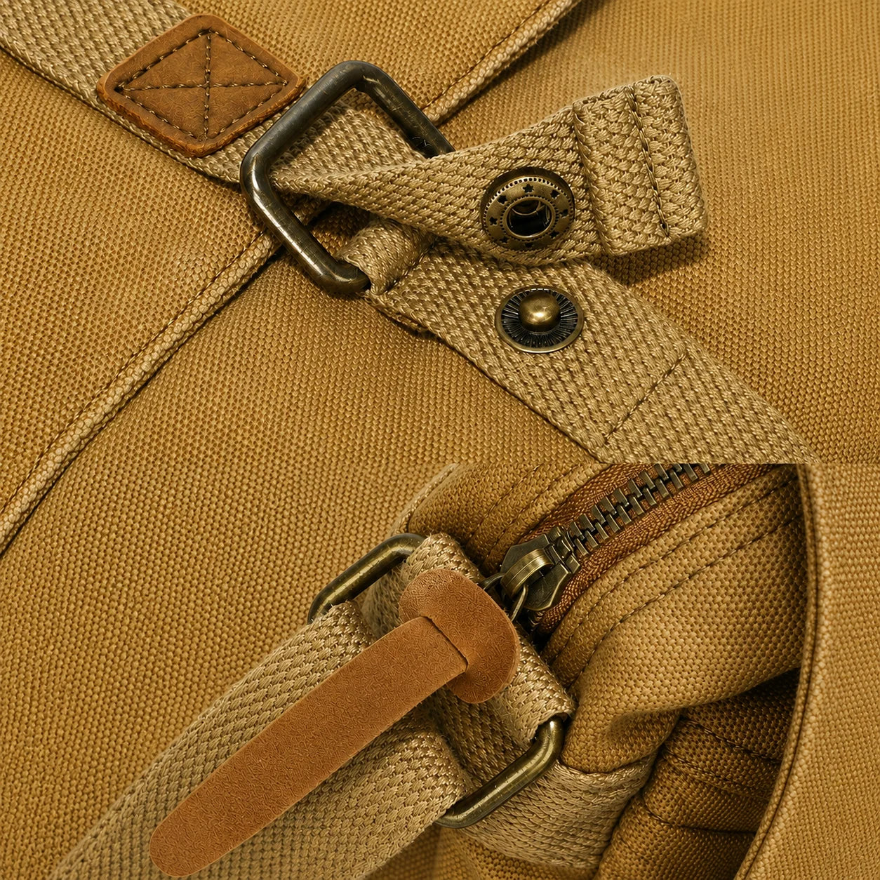 Men’s Canvas Messenger Bag - Double Buckle Flap Design