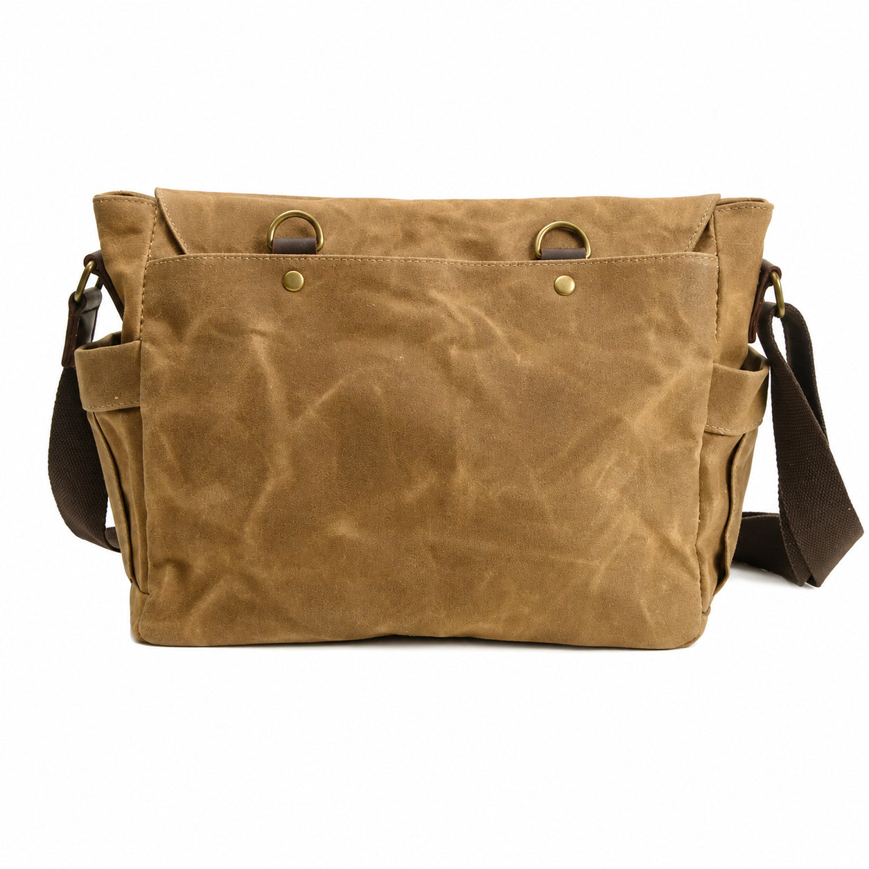 Men’s Canvas Messenger Bag - Dual Buckle Leather Trim