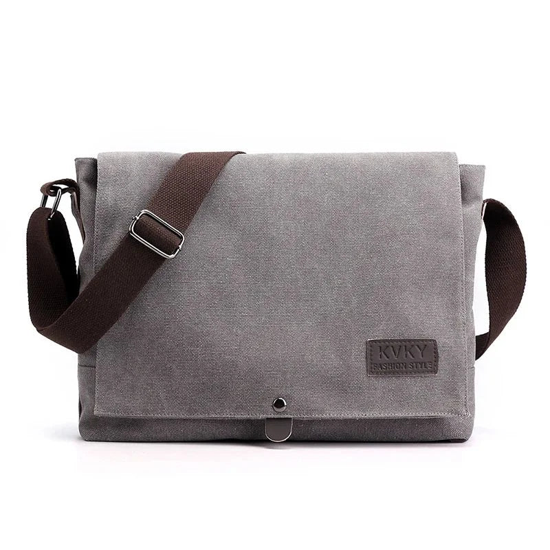 Men’s Canvas Messenger Bag – Flap Closure Everyday Carry