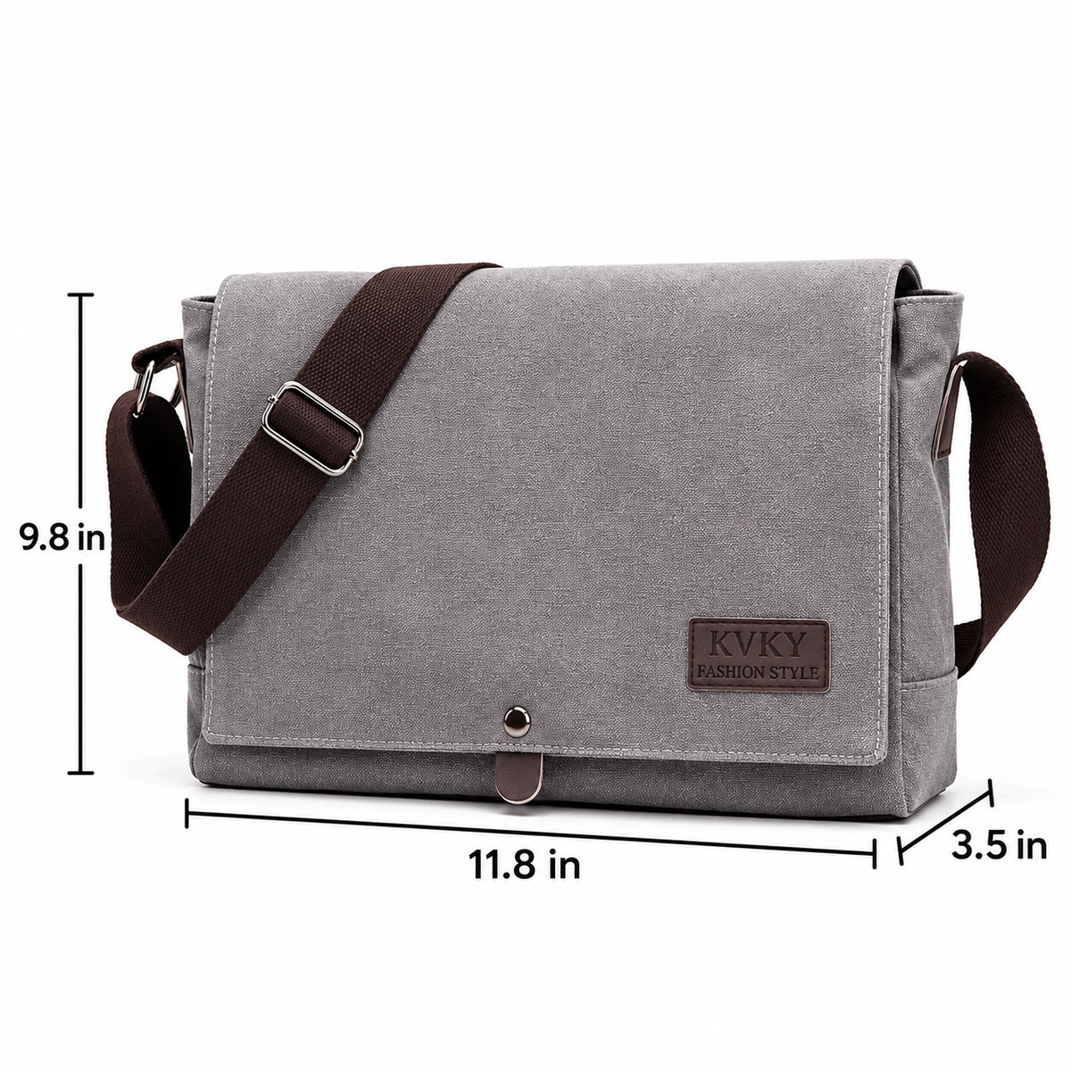 Men’s Canvas Messenger Bag – Flap Closure Everyday Carry