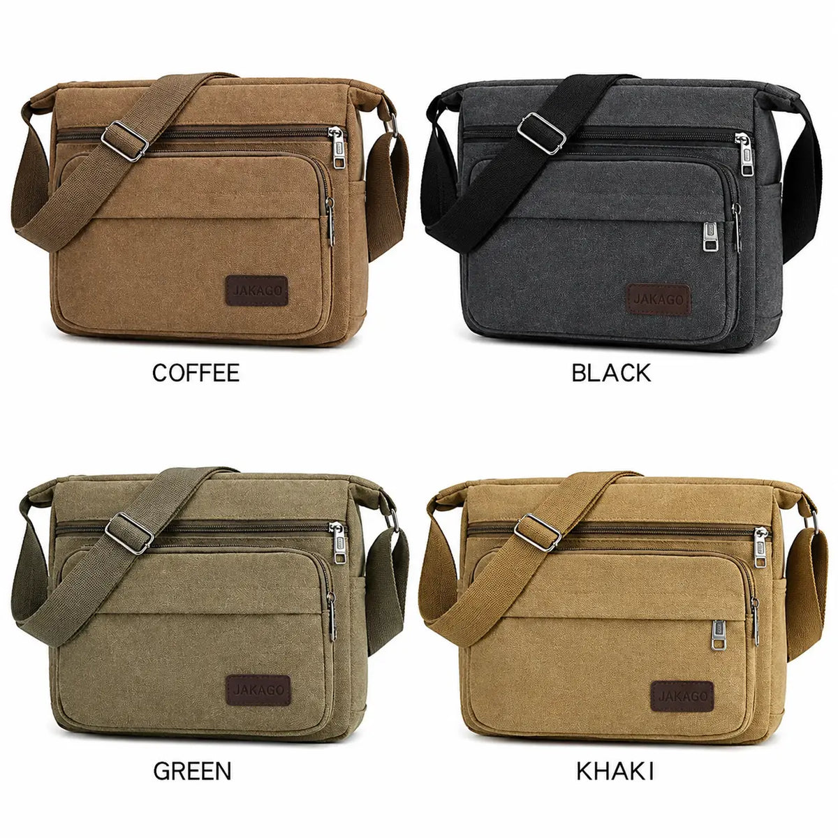 Men’s Canvas Messenger Bag - Multi-Pocket Crossbody Carry