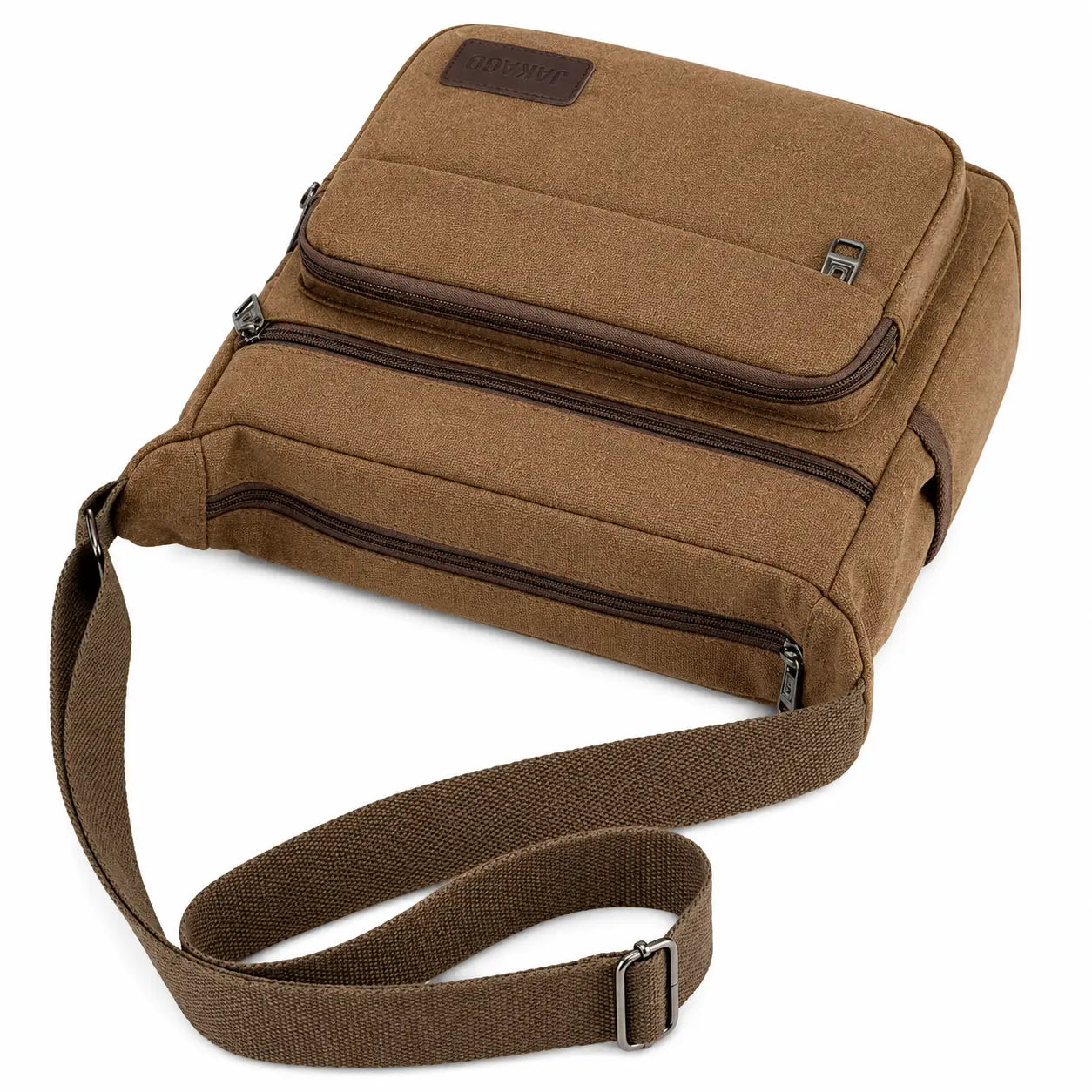 Men’s Canvas Messenger Bag - Multi-Pocket Crossbody Carry
