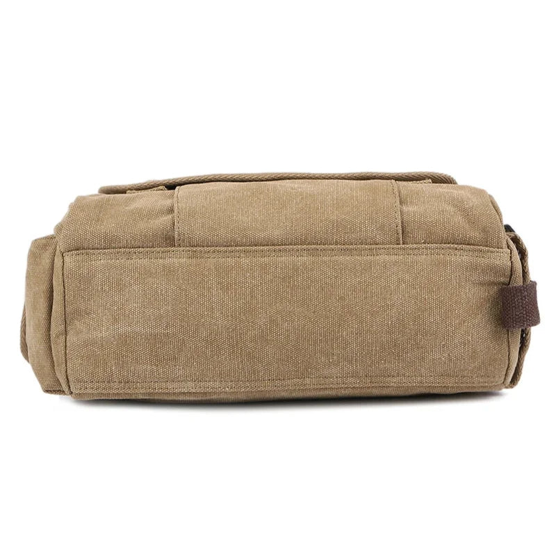 Men’s Canvas Messenger Bag - Multi-Pocket Satchel Bag