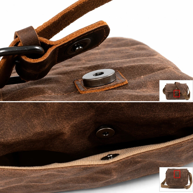 Men’s Small Canvas Messenger Bag - Vintage Everyday Shoulder Bag