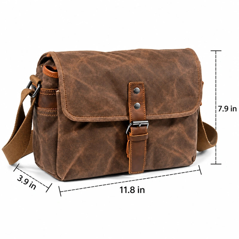 Men’s Small Canvas Messenger Bag - Vintage Everyday Shoulder Bag