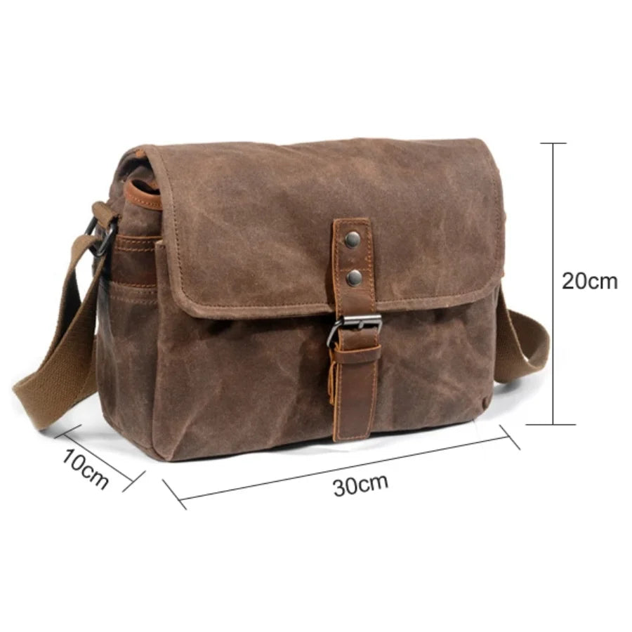 Men’s Canvas Messenger Bag – Vintage Everyday Shoulder Bag