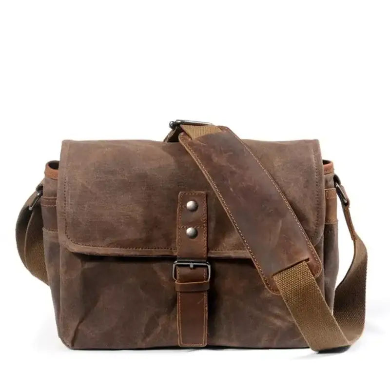 Men’s Canvas Messenger Bag – Vintage Everyday Shoulder Bag - Brown