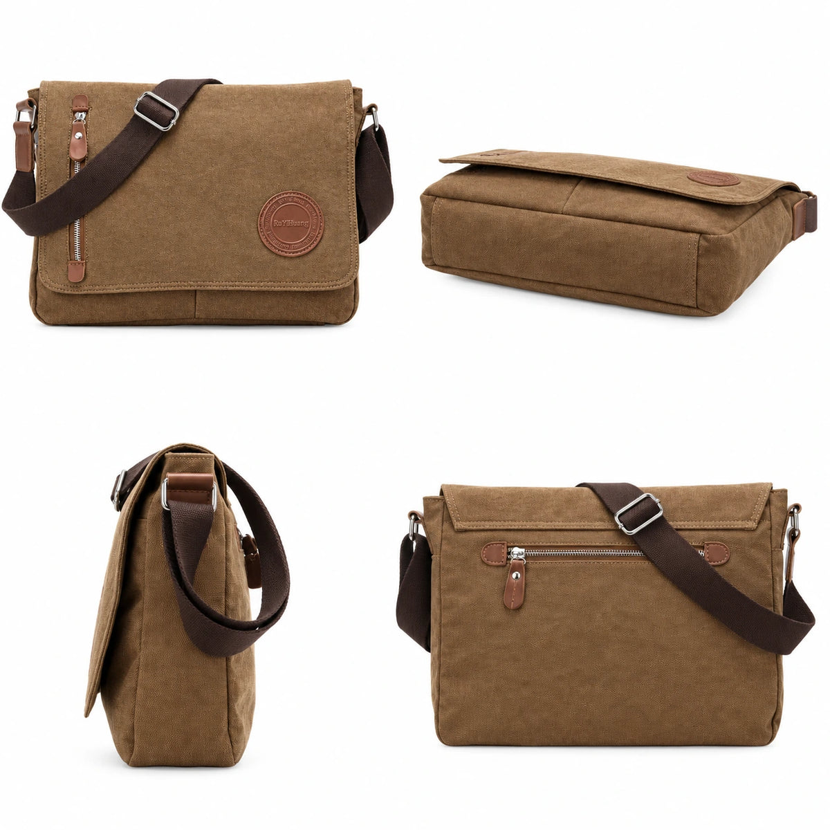 Men’s Canvas Messenger Bag – Vintage Flap Everyday Carry