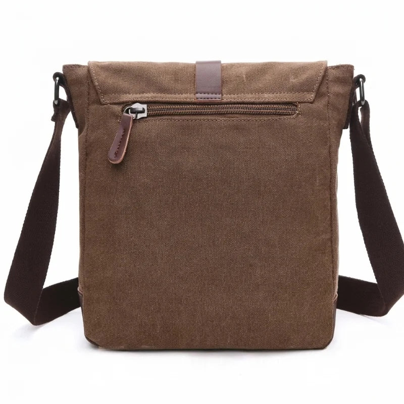 Men’s Canvas Messenger Bag - Vintage Multi-Pocket Shoulder Bag