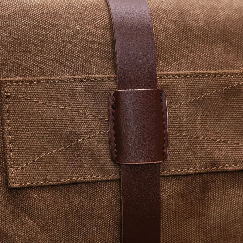 Men’s Canvas Messenger Bag - Vintage Multi-Pocket Shoulder Bag