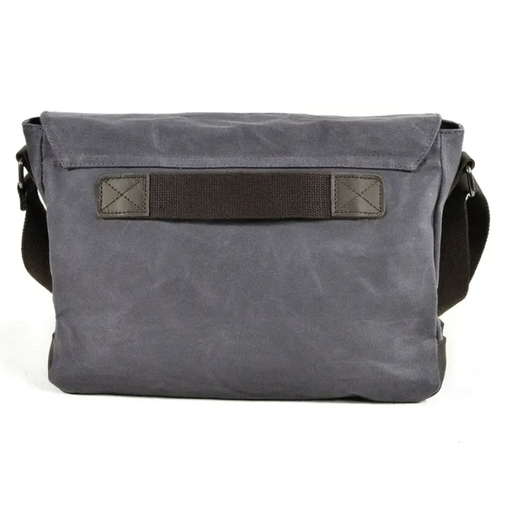 Men’s Canvas Messenger Bag – Vintage Work Bag with Leather Straps