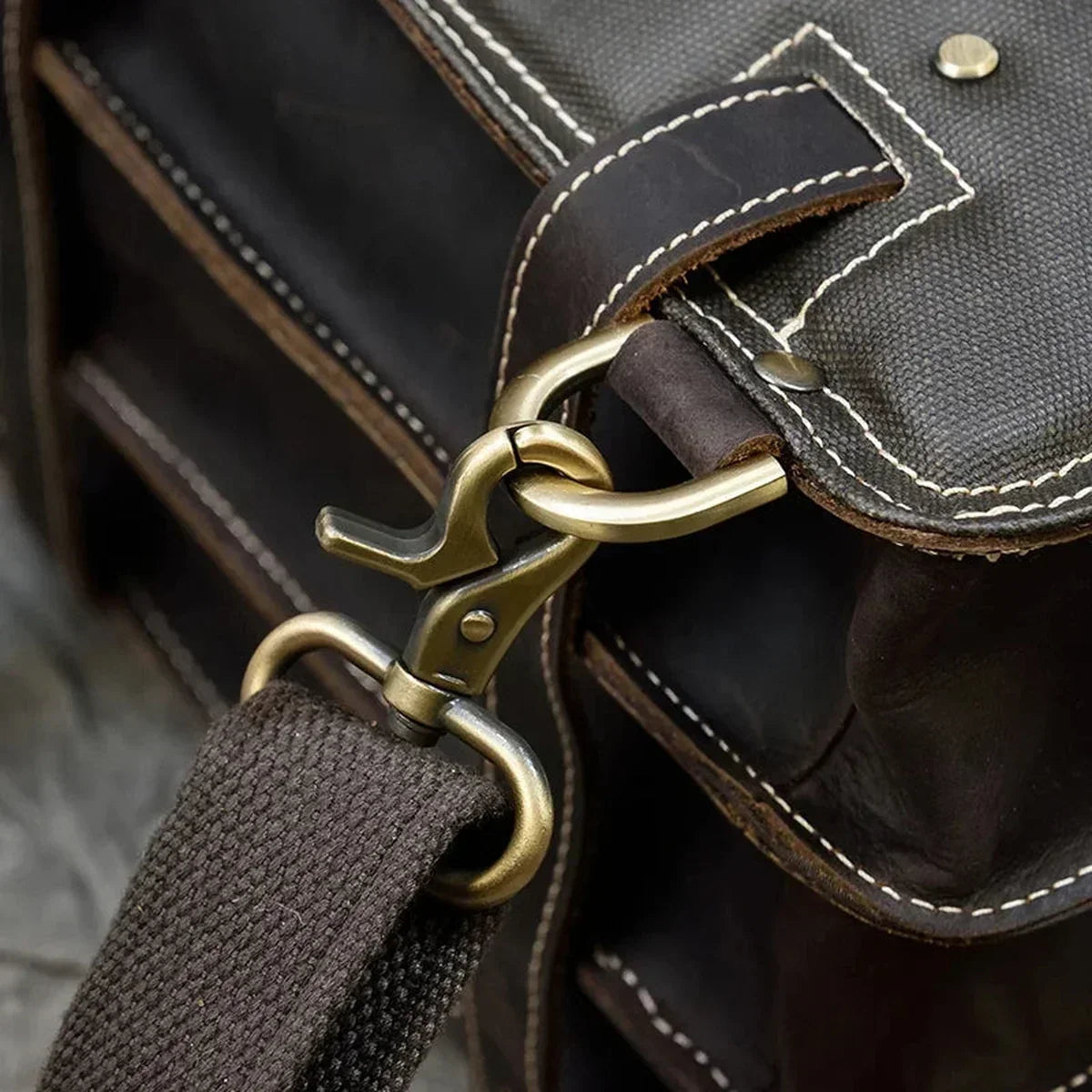 Men’s Convertible Leather Backpack - Crazy Horse 3-Way Top Handle Pack