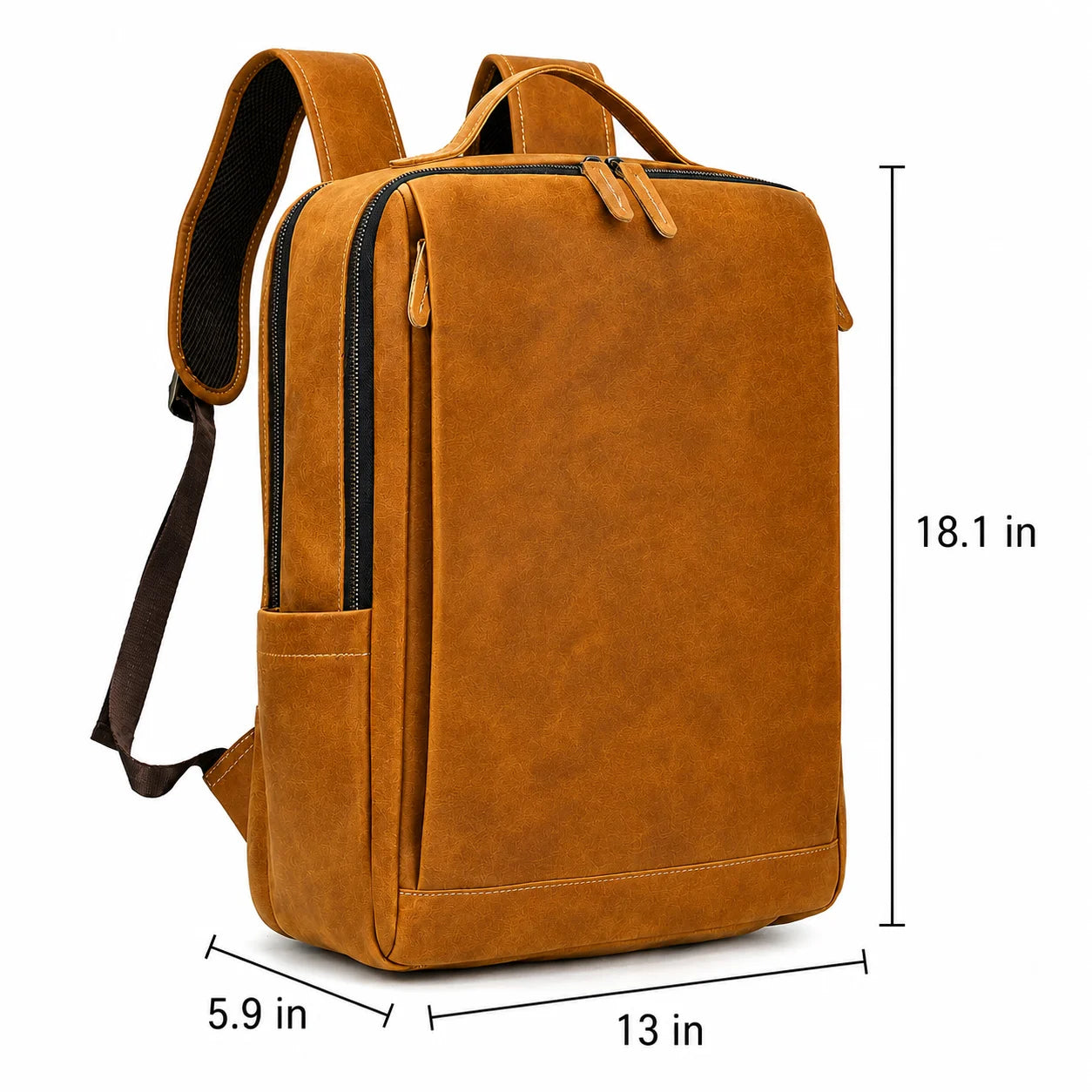 Men’s Crazy Horse Leather Backpack - 15-Inch Laptop Bag