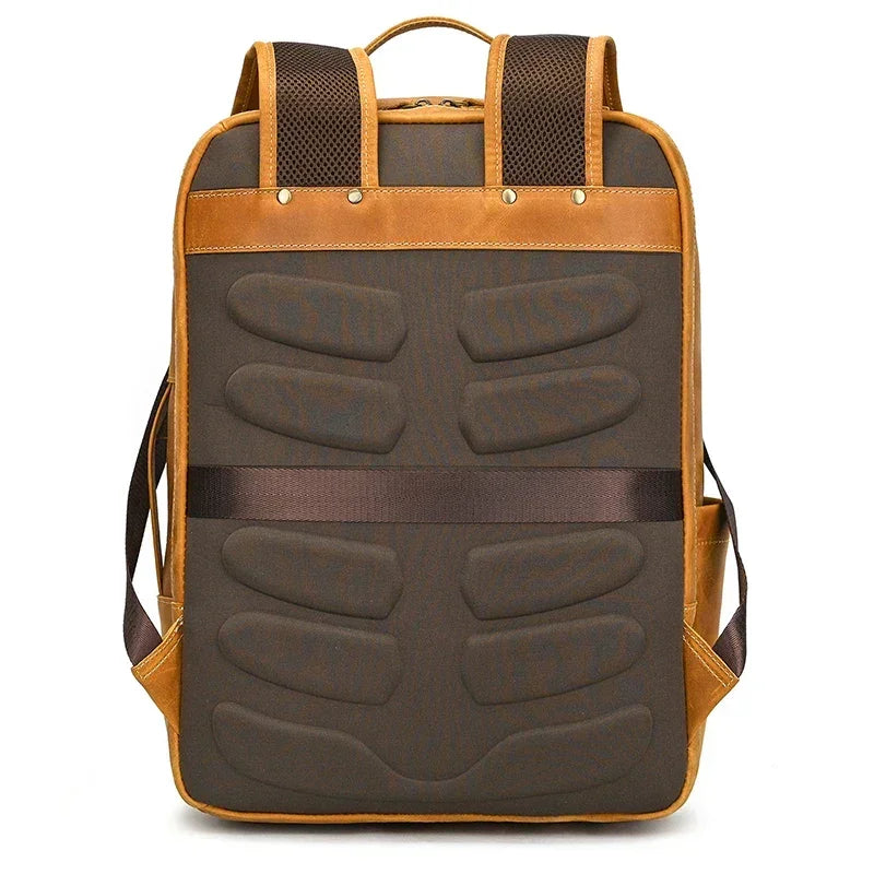 Men’s Crazy Horse Leather Backpack - 15-Inch Laptop Bag