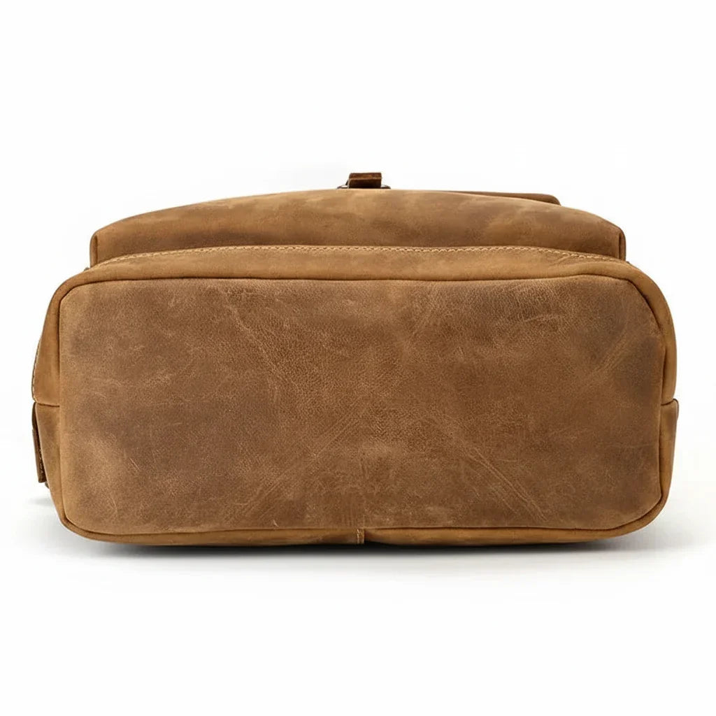 Men’s Crazy Horse Leather Backpack - Flap Closure 13’’ Laptop Bag