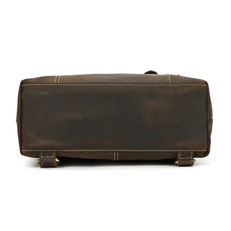 Men’s Crazy Horse Leather Backpack – Flap Front Design
