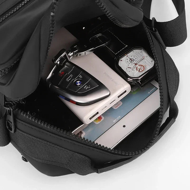 Men’s Crossbody Bag - Dual Zip Pocket Everyday Carry