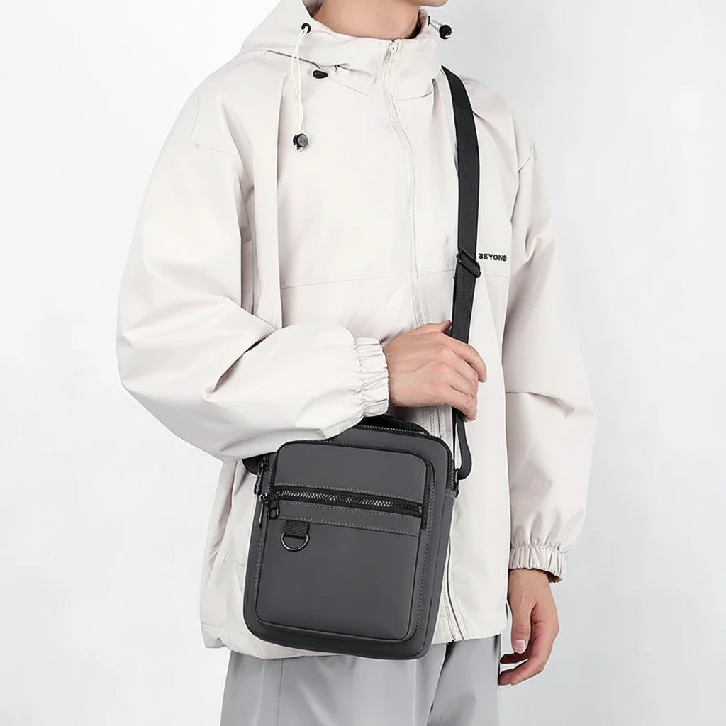 Men’s Crossbody Bag - Dual Zip Pocket Everyday Carry