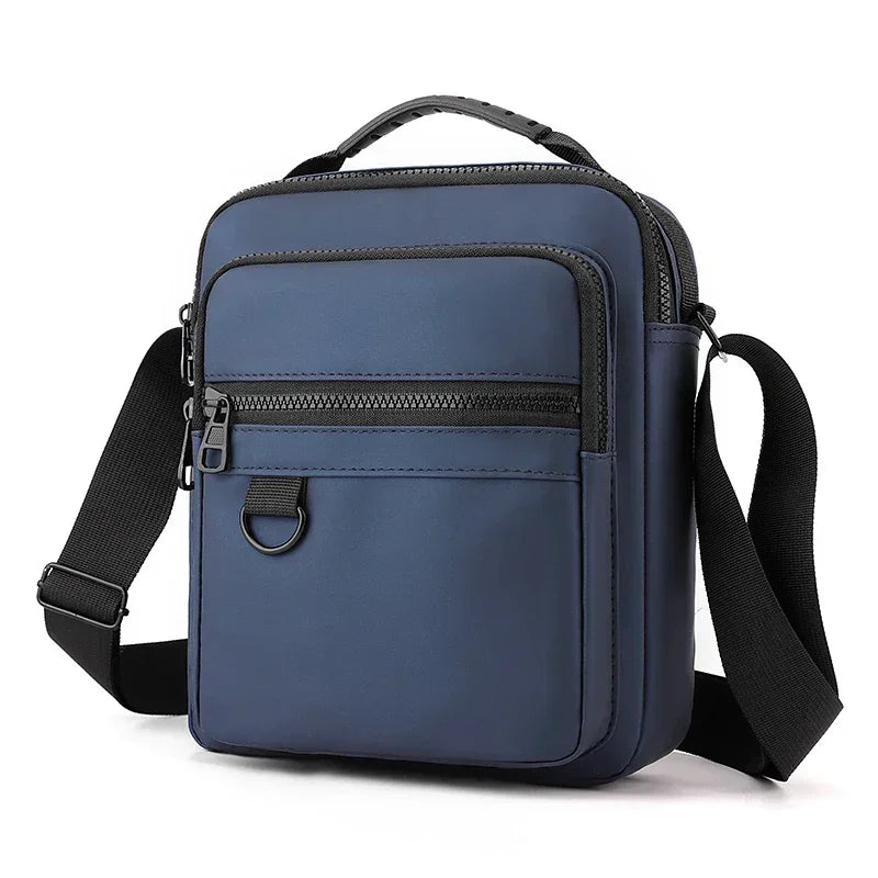 Men’s Crossbody Bag - Dual Zip Pocket Everyday Carry - Blue
