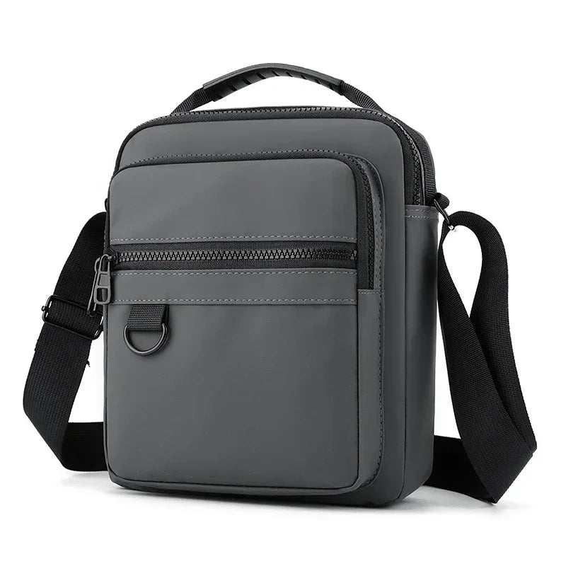 Men’s Crossbody Bag - Dual Zip Pocket Everyday Carry - Gray