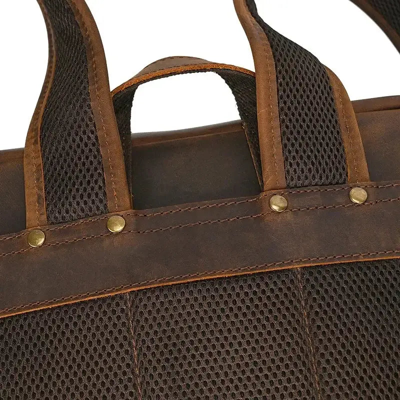 Men’s Full-Grain Cowhide Leather Backpack – Vintage Work & Daily Carry Bag