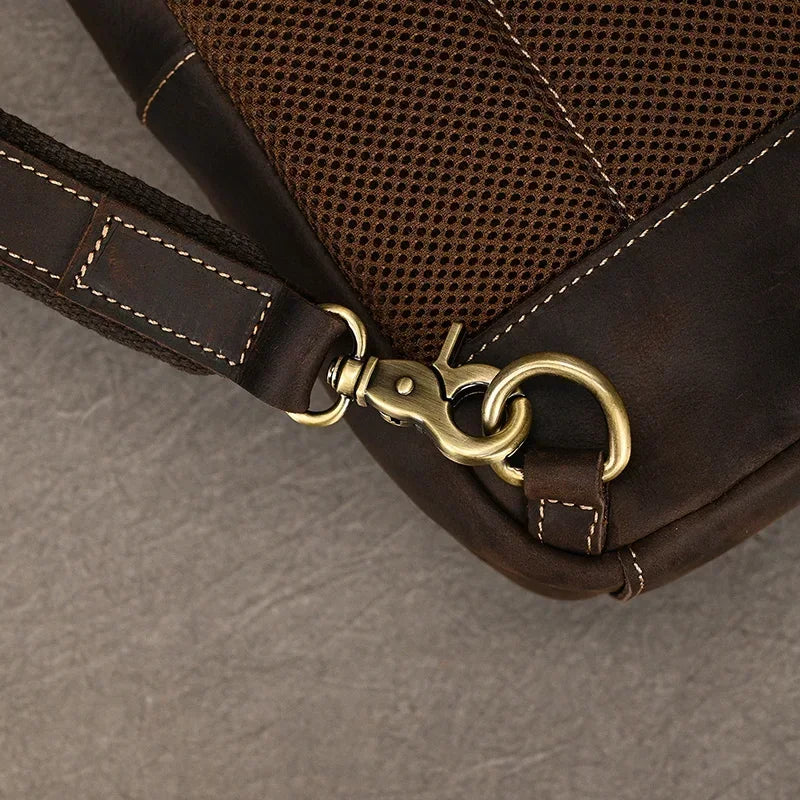 Men’s Full Grain Leather Sling Bag – Crazy Horse One Strap Pack