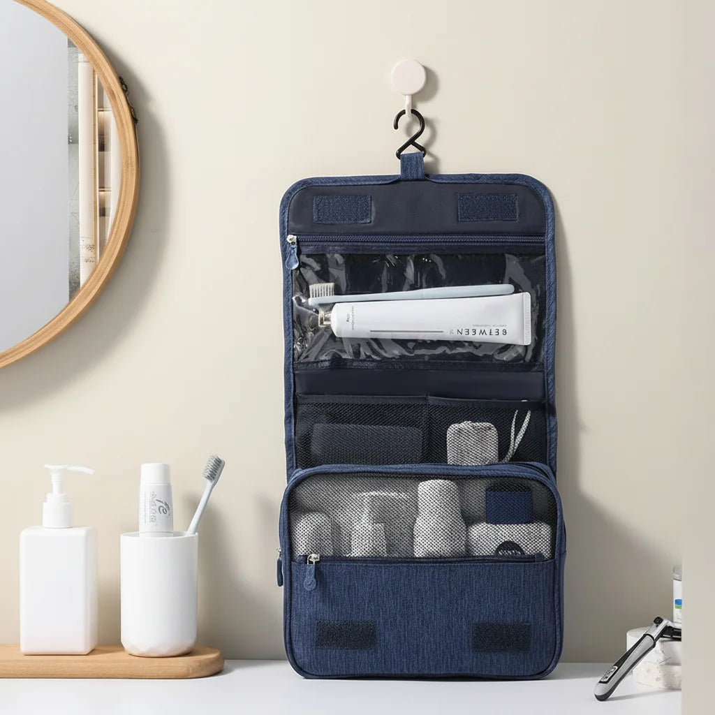 Men’s Hanging Toiletry Bag - 2-Piece Travel Organizer Set