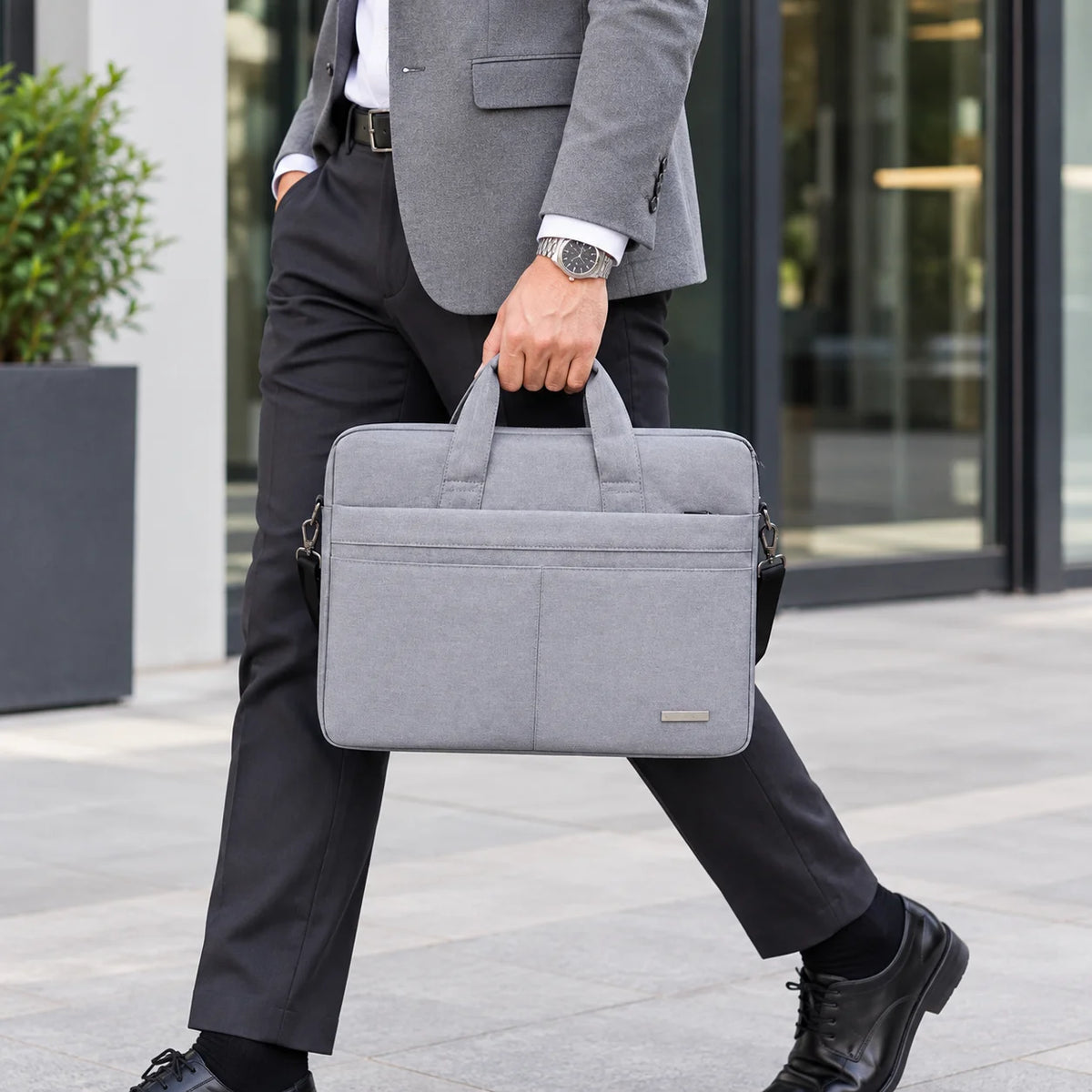 Men’s Laptop Briefcase - 17 Inch Multi-Pocket Shoulder Bag