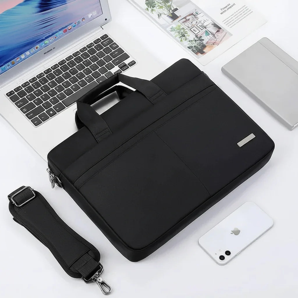 Men’s Laptop Briefcase - 17 Inch Multi-Pocket Shoulder Bag