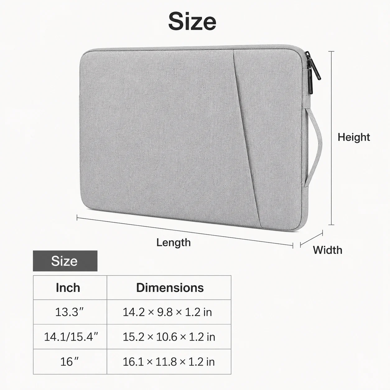 Men’s Padded Laptop Sleeve with Handle & Front Pocket