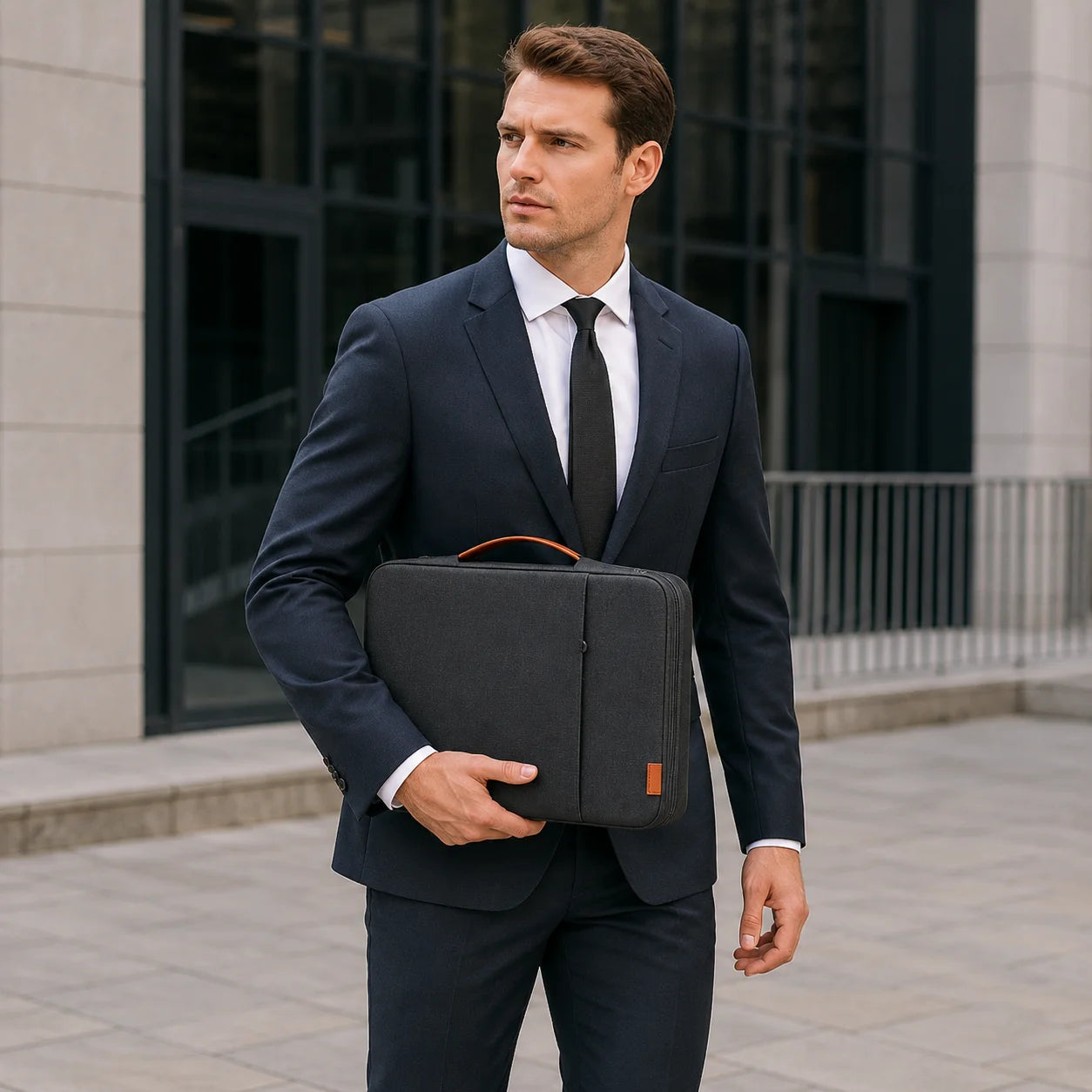 Men’s Laptop Sleeve - Padded Case with Quilted Handle