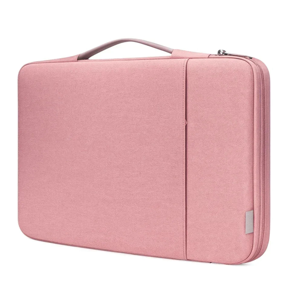 Men’s Laptop Sleeve - Padded Case with Quilted Handle - Pink / 13.3-14