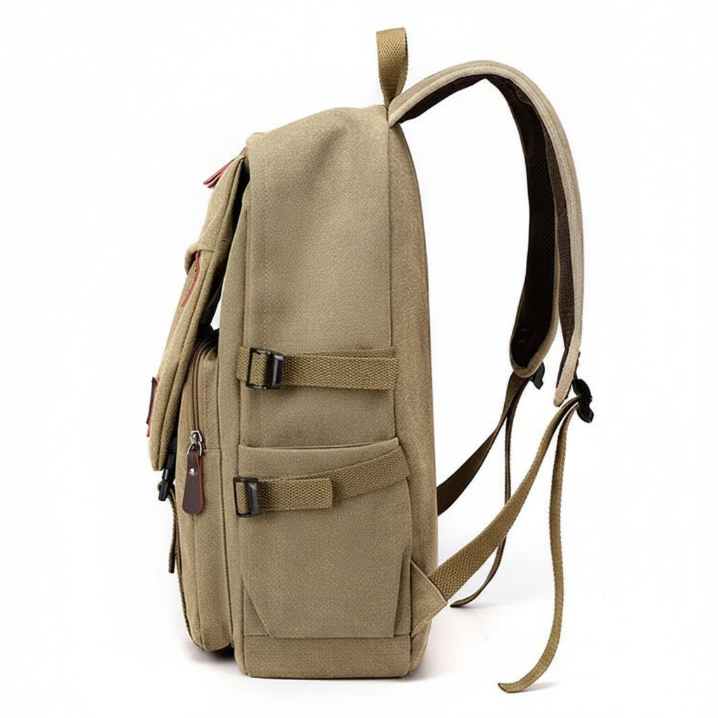 Men’s Canvas Backpack - Side Pocket 18L Daypack