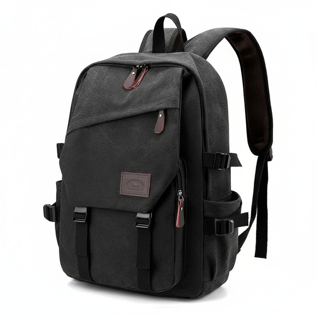 Men’s Canvas Backpack - Side Pocket 18L Daypack