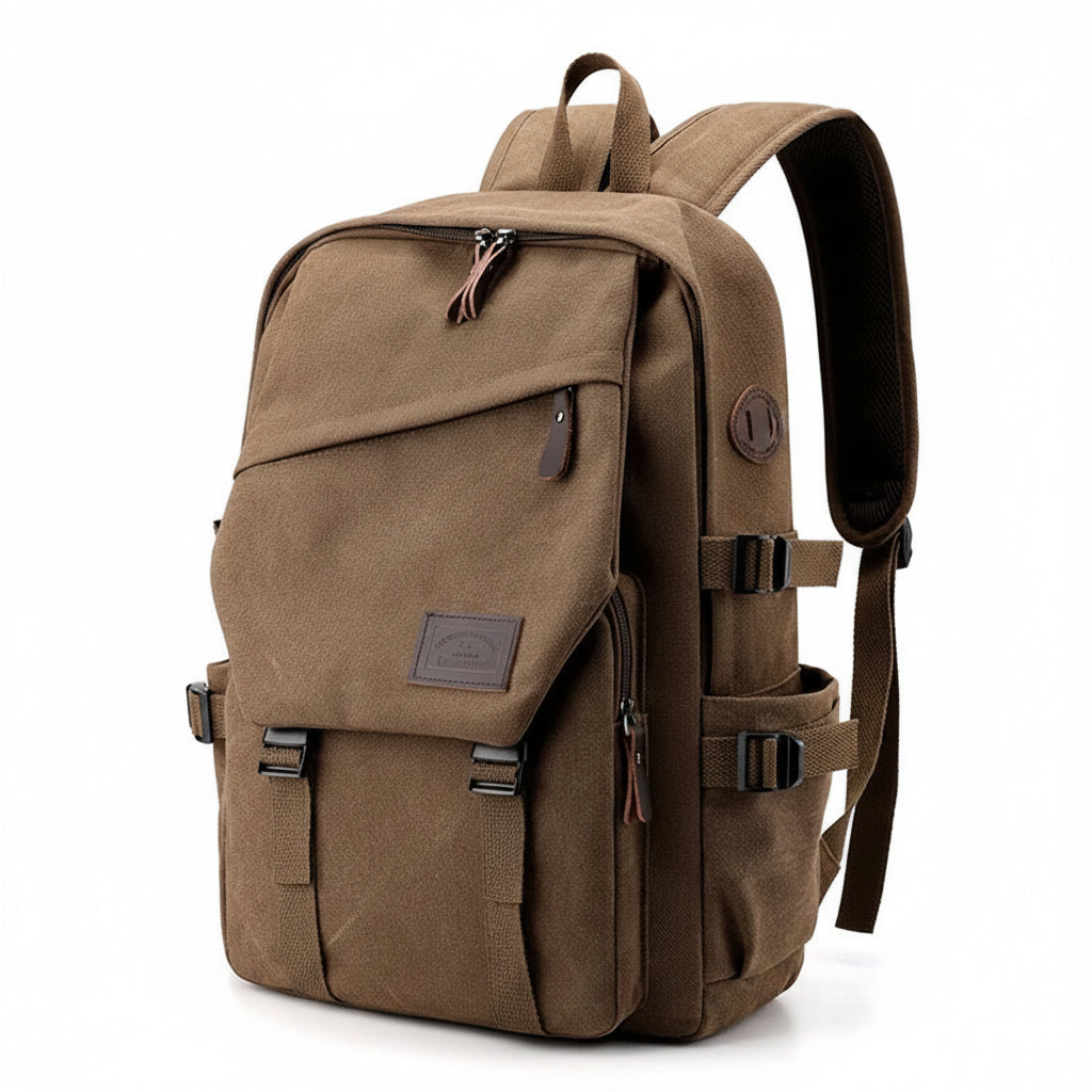 Men’s Canvas Backpack - Side Pocket 18L Daypack