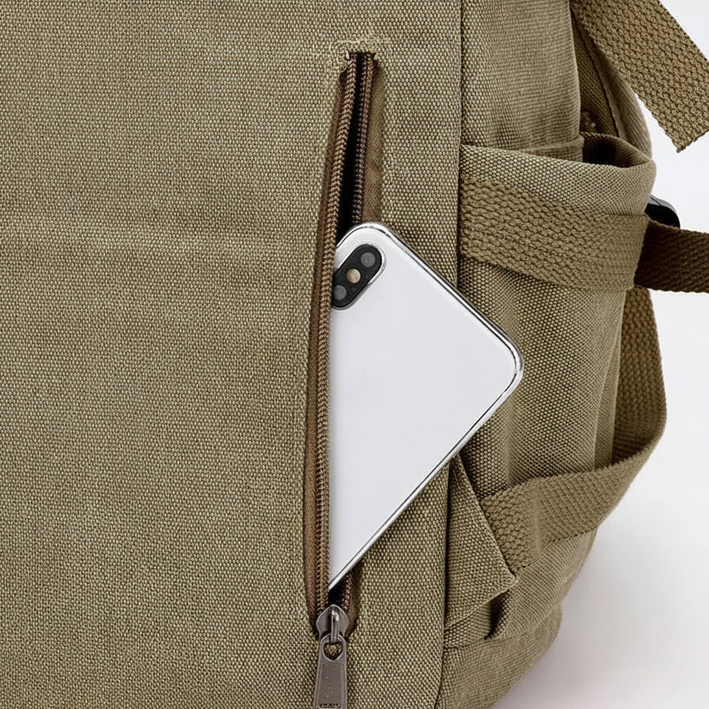 Men’s Canvas Backpack - Side Pocket 18L Daypack