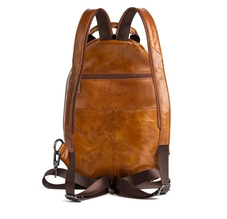 Men’s Leather Backpack – Compact Elegant Everyday Backpack