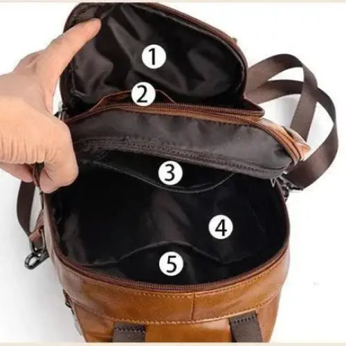 Men’s Leather Backpack – Compact Sling Backpack for Everyday Carry - Sacoche bandoulière