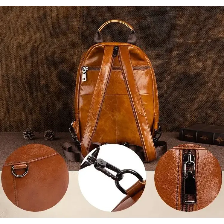 Men’s Leather Backpack – Compact Sling Backpack for Everyday Carry - Sacoche bandoulière