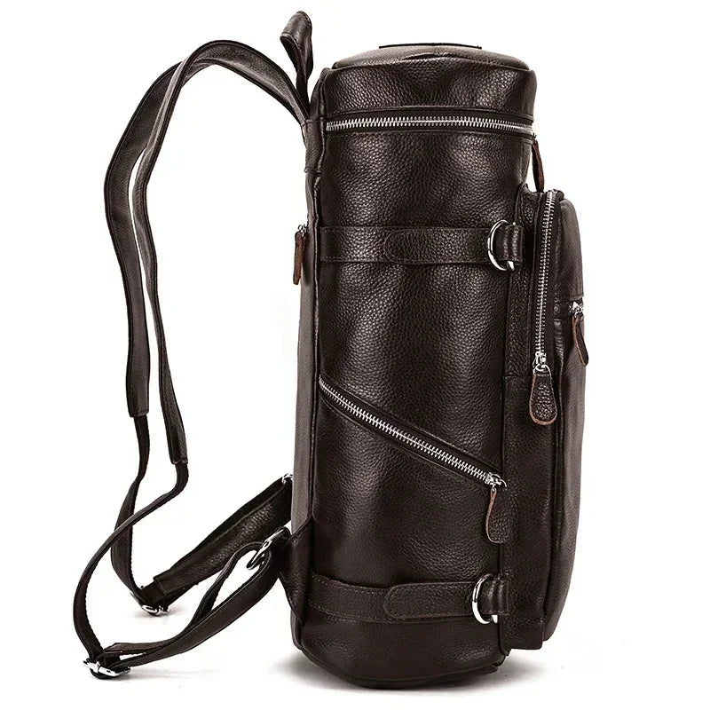 Men’s Leather Backpack - Cylinder Rucksack