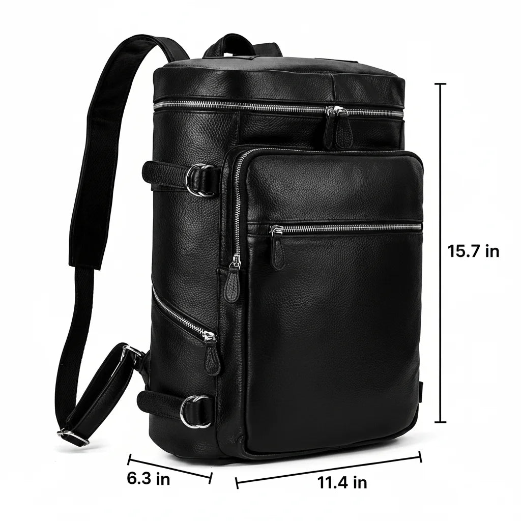 Men’s Leather Backpack - Cylinder Rucksack