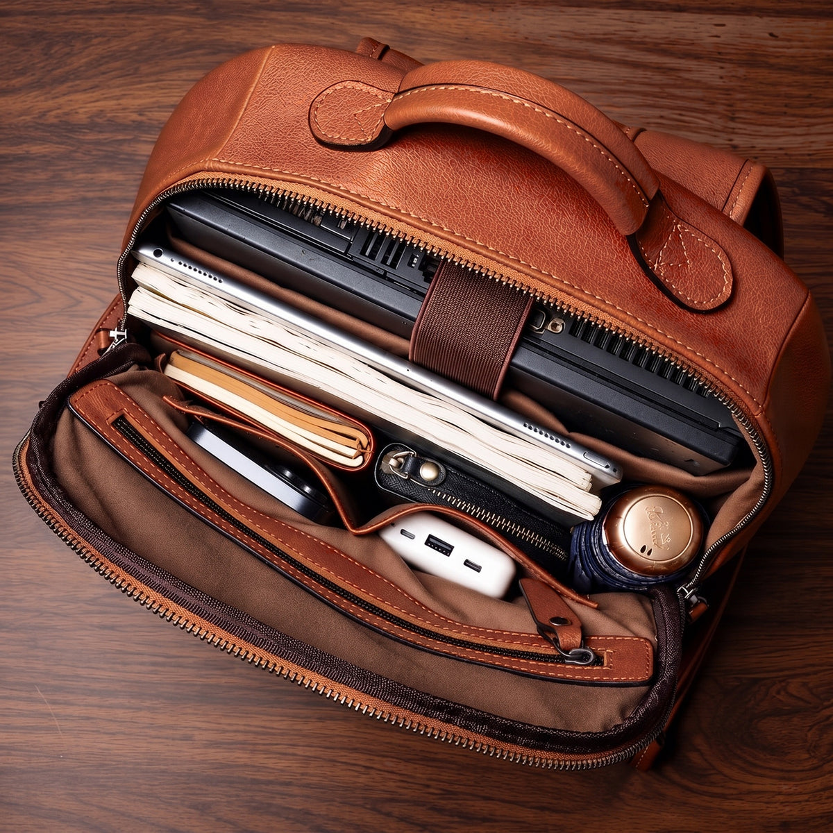 Men’s Leather Work Backpack – 15.6’’ Laptop Carry