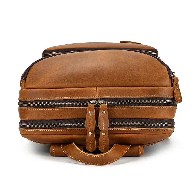 Men’s Leather Backpack - Front-Pocket 15’’ Laptop Bag