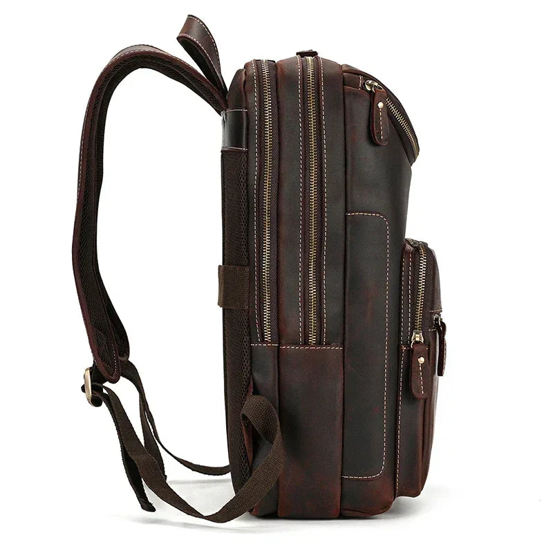 Men’s Leather Backpack - Front-Pocket 15’’ Laptop Bag