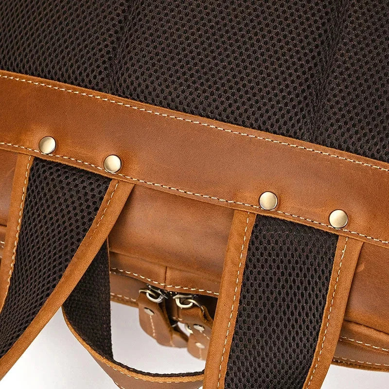 Men’s Leather Backpack - Front-Pocket 15’’ Laptop Bag