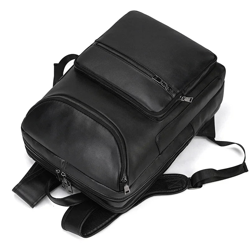 Men’s Leather Backpack - Front-Pocket 15’’ Laptop Bag