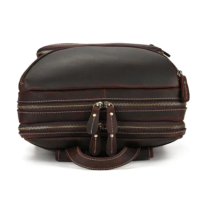 Men’s Leather Backpack - Front-Pocket 15’’ Laptop Bag