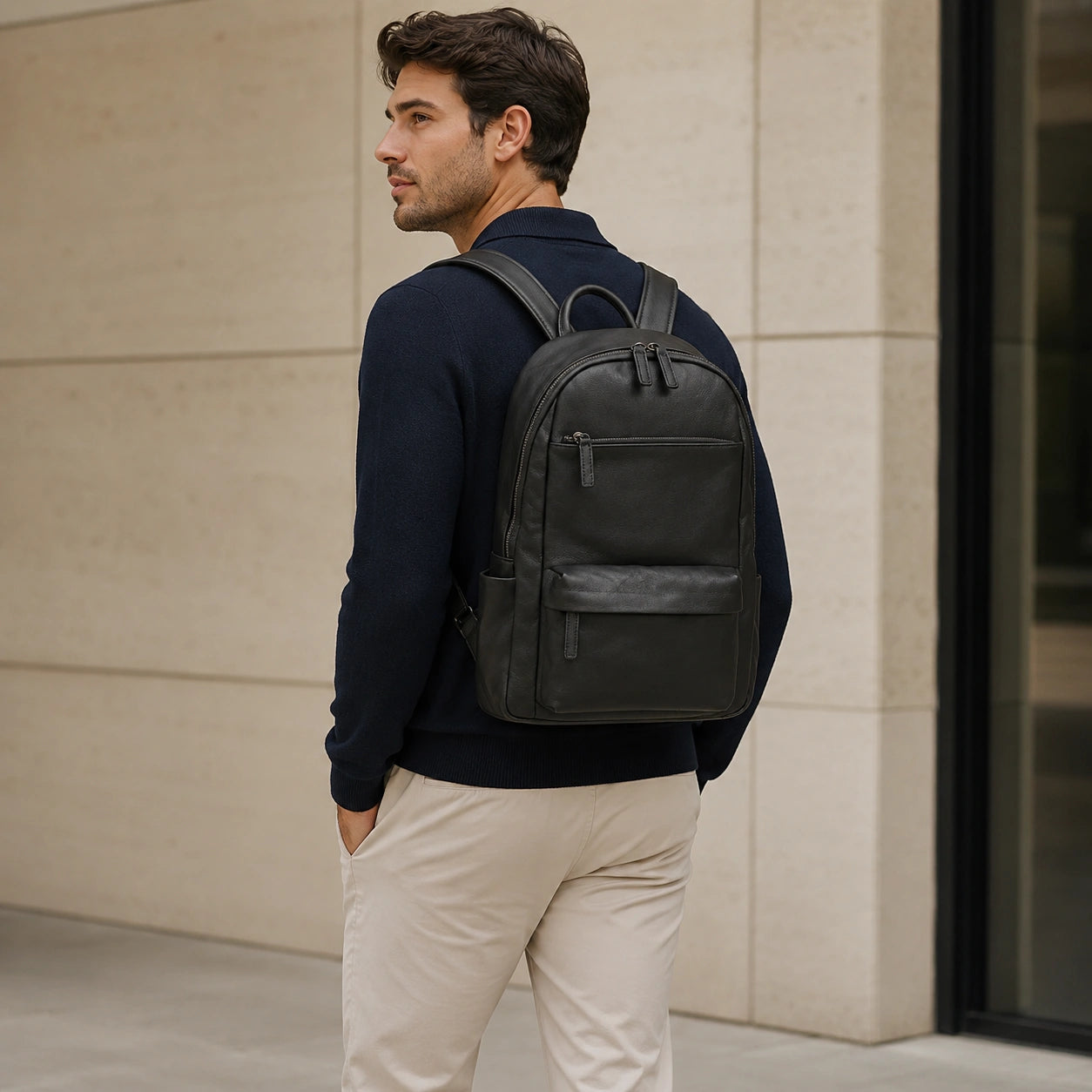 Men's Leather Backpack