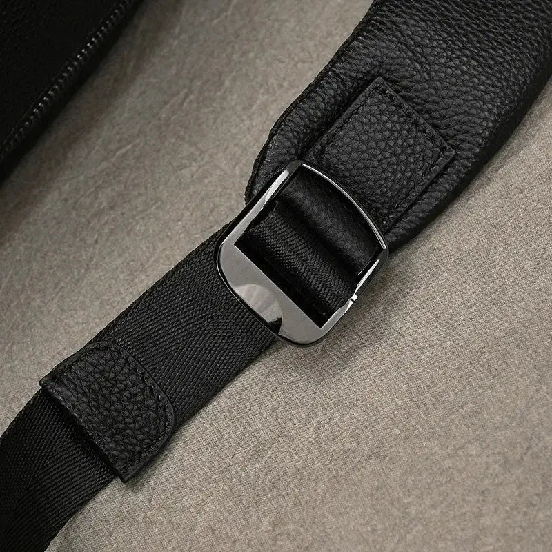Men’s Leather Backpack - Structured Black 15’’ Laptop Bag